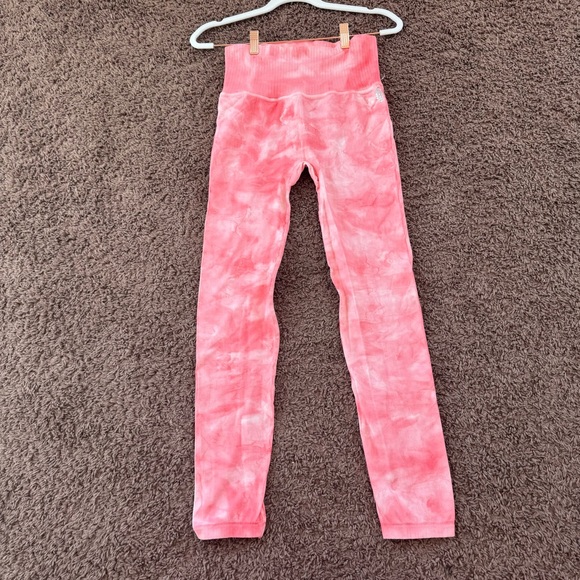 Free People FP Movement Seamless Peach Tie Dye Leggings Good Karma M L NEW $88 - Picture 7 of 10